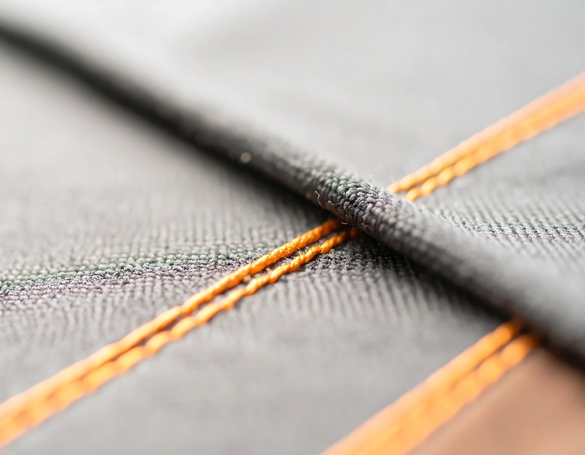 Close detail of thread texture and stitch density